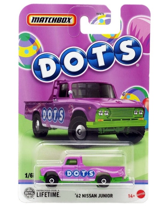 Matchbox DOTS Purple and Green '62 Nissan Junior Toy Truck